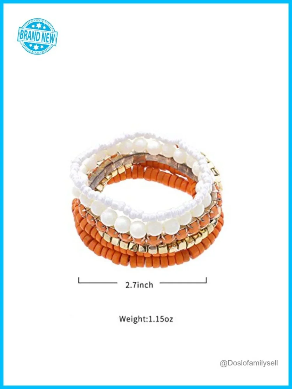 Boho Multi Strand Stretch Bracelet Set with Wooden Cube Alloy Beads